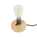 GLOBOSTAR® NOX 77700 Μοντέρνο Επιτραπέζιο Φωτιστικό Πορτατίφ με Ντουί 1 x E27 AC 220-240V IP20 - Μπεζ & Μαύρο - Μ12 x Π12 x Υ9cm