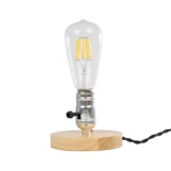 GLOBOSTAR® NOX 77703 Μοντέρνο Επιτραπέζιο Φωτιστικό Πορτατίφ με Ντουί 1 x E27 AC 220-240V IP20 - Μπεζ & Ασημί - Μ12 x Π12 x Υ9cm