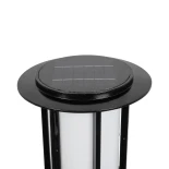 GLOBOSTAR® SOLARMIS 90536 Φωτιστικό Κολωνάκι Κήπου LED 10W 180lm 120° με Ενσωματωμένο Φωτοβολταϊκό Panel 6V 5W & Επαναφορτιζόμενη Μπαταρία Li-ion 3.2V 6000mAh με Αισθητήρα Ημέρας-Νύχτας Αδιάβροχο IP65 All in One CCT 6000K-4500K-2700K - Μαύρο - Μ22 x Π22 x