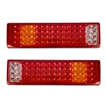 GLOBOSTAR® TAILIGHT 999-0256 Πίσω Φανάρι Οχημάτων LED 9W 360lm 180° DC 24V Αδιάβροχο IP66 Πορτοκαλί & Κόκκινο & Ψυχρό Λευκό 6000K - Πακέτο 2 Τεμαχίων - Μ46 x Π13 x Υ7cm - 1 Χρόνο Εγγύηση