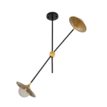 GLOBOSTAR® JOLIET 999-0043 Μοντέρνο Φωτιστικό Οροφής με Ντουί 2 x G9 AC 220-240V IP20 - Μαύρο & Χρυσό - Μ93 x Π20 x Υ106cm