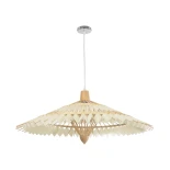 GLOBOSTAR® VENTALIA 999-0066 Boho Κρεμαστό Φωτιστικό Οροφής με Ντουί 1 x E27 AC 220-240V IP20 - Μπεζ - Μ83 x Π83 x Υ36cm