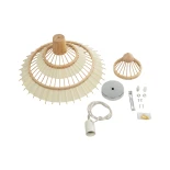 GLOBOSTAR® VENTALIA 999-0068 Boho Κρεμαστό Φωτιστικό Οροφής με Ντουί 1 x E27 AC 220-240V IP20 - Μπεζ - Μ40 x Π40 x Y23cm