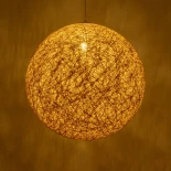 GLOBOSTAR® OCEANA 999-0155 Boho Κρεμαστό Φωτιστικό Οροφής με Ντουί 1 x E27 AC 220-240V IP20 - Μπεζ & Χρυσό - Μ60 x Π60 x Υ60cm