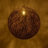 GLOBOSTAR® OCEANA 999-0156 Boho Κρεμαστό Φωτιστικό Οροφής με Ντουί 1 x E27 AC 220-240V IP20 - Καφέ - Μ60 x Π60 x Υ60cm