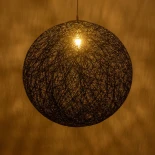 GLOBOSTAR® OCEANA 999-0157 Boho Κρεμαστό Φωτιστικό Οροφής με Ντουί 1 x E27 AC 220-240V IP20 - Μαύρο - Μ60 x Π60 x Υ60cm