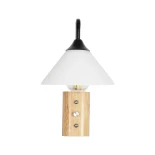 GLOBOSTAR® ALESSIA 999-0177 Μοντέρνο Φωτιστικό Τοίχου - Απλίκα με Ντουί 1 x E27 AC 220-240V IP20 - Μπεζ & Μαύρο - Μ18 x Π26 x Υ29cm