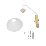 GLOBOSTAR® ALESSIA 999-0178 Μοντέρνο Φωτιστικό Τοίχου - Απλίκα με Ντουί 1 x E27 AC 220-240V IP20 - Μπεζ & Λευκό - Μ18 x Π26 x Υ29cm