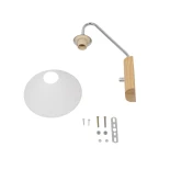 GLOBOSTAR® ALESSIA 999-0179 Μοντέρνο Φωτιστικό Τοίχου - Απλίκα με Ντουί 1 x E27 AC 220-240V IP20 - Μπεζ & Ασημί - Μ18 x Π26 x Υ29cm