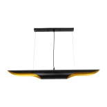 GLOBOSTAR® ESTERINA 999-0180 Μοντέρνο Κρεμαστό Φωτιστικό Οροφής με Ντουί 2 x E27 AC 220-240V IP20 - Μαύρο & Χρυσό - Μ100 x Π10 x Y10cm