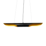 GLOBOSTAR® ESTERINA 999-0180 Μοντέρνο Κρεμαστό Φωτιστικό Οροφής με Ντουί 2 x E27 AC 220-240V IP20 - Μαύρο & Χρυσό - Μ100 x Π10 x Y10cm