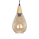 GLOBOSTAR® NOAH 999-0185 Μοντέρνο Κρεμαστό Φωτιστικό Οροφής με Ντουί 1 x E27 AC 220-240V IP20 - Μελί & Μπεζ - Μ16 x Π16 x Υ32cm