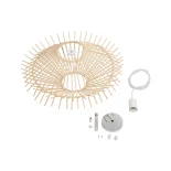 GLOBOSTAR® SASSO 999-0201 Boho Κρεμαστό Φωτιστικό Οροφής με Ντουί 1 x E27 AC 220-240V IP20 - Μπεζ - Μ50 x Π50 x Y23cm