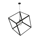 GLOBOSTAR® CUBE 999-0215 Μοντέρνο Κρεμαστό Φωτιστικό Οροφής με Ντουί 1 x E27 AC 220-240V IP20 - Μαύρο - Μ70 x Π70 x Υ87cm