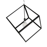 GLOBOSTAR® CUBE 999-0215 Μοντέρνο Κρεμαστό Φωτιστικό Οροφής με Ντουί 1 x E27 AC 220-240V IP20 - Μαύρο - Μ70 x Π70 x Υ87cm