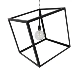 GLOBOSTAR® CUBE 999-0215 Μοντέρνο Κρεμαστό Φωτιστικό Οροφής με Ντουί 1 x E27 AC 220-240V IP20 - Μαύρο - Μ70 x Π70 x Υ87cm