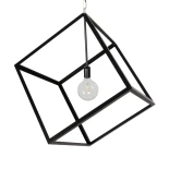 GLOBOSTAR® CUBE 999-0215 Μοντέρνο Κρεμαστό Φωτιστικό Οροφής με Ντουί 1 x E27 AC 220-240V IP20 - Μαύρο - Μ70 x Π70 x Υ87cm