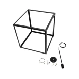 GLOBOSTAR® CUBE 999-0215 Μοντέρνο Κρεμαστό Φωτιστικό Οροφής με Ντουί 1 x E27 AC 220-240V IP20 - Μαύρο - Μ70 x Π70 x Υ87cm