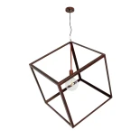 GLOBOSTAR® CUBE 999-0216 Μοντέρνο Κρεμαστό Φωτιστικό Οροφής με Ντουί 1 x E27 AC 220-240V IP20 - Χάλκινο - Μ70 x Π70 x Υ87cm