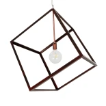 GLOBOSTAR® CUBE 999-0216 Μοντέρνο Κρεμαστό Φωτιστικό Οροφής με Ντουί 1 x E27 AC 220-240V IP20 - Χάλκινο - Μ70 x Π70 x Υ87cm