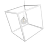 GLOBOSTAR® CUBE 999-0217 Μοντέρνο Κρεμαστό Φωτιστικό Οροφής με Ντουί 1 x E27 AC 220-240V IP20 - Λευκό - Μ70 x Π70 x Y87cm