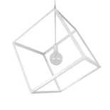 GLOBOSTAR® CUBE 999-0217 Μοντέρνο Κρεμαστό Φωτιστικό Οροφής με Ντουί 1 x E27 AC 220-240V IP20 - Λευκό - Μ70 x Π70 x Y87cm