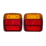 GLOBOSTAR® TAILIGHT 999-0257 Πίσω Φανάρι Οχημάτων LED 9W 360lm 180° DC 12V Αδιάβροχο IP66 Πορτοκαλί & Κόκκινο - Μ10.3 x Π10.3 x Υ3cm - Πακέτο 2 Τεμαχίων - 1 Χρόνο Εγγύηση