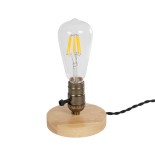 GLOBOSTAR® NOX 77701 Μοντέρνο Επιτραπέζιο Φωτιστικό Πορτατίφ με Ντουί 1 x E27 AC 220-240V IP20 - Μπεζ & Μπρούτζινο - Μ12 x Π12 x Υ9cm