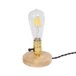 GLOBOSTAR® NOX 77702 Μοντέρνο Επιτραπέζιο Φωτιστικό Πορτατίφ με Ντουί 1 x E27 AC 220-240V IP20 - Μπεζ & Χρυσό - Μ12 x Π12 x Υ9cm