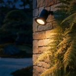 kelvo® GARDELINI KLV-101-0001-V2 Φωτιστικό Σποτ Τοίχου με Βάση για Λάμπα MR16 με Ντουί GU10 AC 220-240V Αδιάβροχο IP65 - Μαύρο Ματ - Μ10 x Π10 x Υ30cm