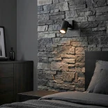 kelvo® SPOTA KLV-101-0134-V2 Κινούμενο Φωτιστικό Σποτ Τοίχου για Λάμπα MR16 με Ντουί GU10 AC 220-240V IP20 - Μαύρο Ματ - Μ7 x Π6 x Υ14cm