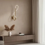 kelvo® GLOW KLV-101-0148-V2 Φωτιστικό Τοίχου / Απλίκα LED 18W 1800lm 360° AC 220-240V IP20 Ρυθμιζόμενο Λευκό CCT με On/Off 2700K/4500K/6000K - Lumileds SMD Chip - Χρυσό Πλατίνα - Μ65 x Π30 x Υ30cm - 3 Χρόνια Εγγύηση