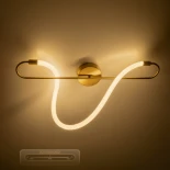 kelvo® GLOW KLV-101-0169-V2 Φωτιστικό Οροφής LED 18W 1800lm 360° AC 220-240V IP20 Ρυθμιζόμενο Λευκό CCT με On/Off 2700K/4500K/6000K - Lumileds SMD Chip - Χρυσό Πλατίνα - Μ30 x Π15 x Υ70cm - 3 Χρόνια Εγγύηση