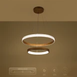 kelvo® DIAMOND KLV-101-0236-V2 Κρεμαστό Φωτιστικό Οροφής LED 75W 7500lm 360° AC 220-240V IP20 Ρυθμιζόμενο Λευκό CCT με Χειριστήριο από 2700K έως 6000K Dimmable - Lumileds SMD Chip - Χρυσό Πλατίνα - Μ60 x Π60 x Υ40cm - 3 Χρόνια Εγγύηση