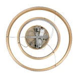 kelvo® DIAMOND KLV-101-0236-V2 Κρεμαστό Φωτιστικό Οροφής LED 75W 7500lm 360° AC 220-240V IP20 Ρυθμιζόμενο Λευκό CCT με Χειριστήριο από 2700K έως 6000K Dimmable - Lumileds SMD Chip - Χρυσό Πλατίνα - Μ60 x Π60 x Υ40cm - 3 Χρόνια Εγγύηση