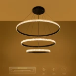 kelvo® DIAMOND KLV-101-0139-V2 Κρεμαστό Φωτιστικό Οροφής LED 120W 12000lm 180° AC 220-240V IP20 Ρυθμιζόμενο Λευκό CCT με Χειριστήριο από 2700K έως 6000K Dimmable - Lumileds SMD Chip - Μαύρο Ματ - Μ80 x Π80 x Υ80cm - 3 Χρόνια Εγγύηση