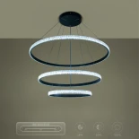 kelvo® DIAMOND KLV-101-0139-V2 Κρεμαστό Φωτιστικό Οροφής LED 120W 12000lm 180° AC 220-240V IP20 Ρυθμιζόμενο Λευκό CCT με Χειριστήριο από 2700K έως 6000K Dimmable - Lumileds SMD Chip - Μαύρο Ματ - Μ80 x Π80 x Υ80cm - 3 Χρόνια Εγγύηση