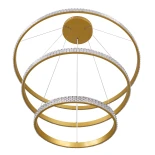 kelvo® DIAMOND KLV-101-0240-V2 Κρεμαστό Φωτιστικό Οροφής LED 120W 12000lm 180° AC 220-240V IP20 Ρυθμιζόμενο Λευκό CCT με Χειριστήριο από 2700K έως 6000K Dimmable - Lumileds SMD Chip - Χρυσό Πλατίνα - Μ80 x Π80 x Υ80cm - 3 Χρόνια Εγγύηση