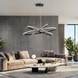 kelvo® DIAMOND KLV-101-0241-V2 Κρεμαστό Φωτιστικό Οροφής LED 150W 15000lm 180° AC 220-240V IP20 Ρυθμιζόμενο Λευκό CCT με Χειριστήριο από 2700K έως 6000K Dimmable - Lumileds SMD Chip - Μαύρο Ματ - Μ100 x Π100 x Υ100cm - 3 Χρόνια Εγγύηση