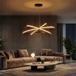 kelvo® DIAMOND KLV-101-0241-V2 Κρεμαστό Φωτιστικό Οροφής LED 150W 15000lm 180° AC 220-240V IP20 Ρυθμιζόμενο Λευκό CCT με Χειριστήριο από 2700K έως 6000K Dimmable - Lumileds SMD Chip - Μαύρο Ματ - Μ100 x Π100 x Υ100cm - 3 Χρόνια Εγγύηση