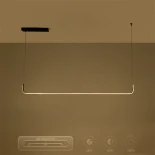 kelvo® LINARIA KLV-101-0255 Κρεμαστό Φωτιστικό Οροφής LED 36W 3600lm 180° AC 220-240V IP20 Ρυθμιζόμενο Λευκό CCT με Χειριστήριο από 2700K έως 6000K Dimmable - Lumileds SMD Chip - Μαύρο Ματ - Μ120 x Π2 x Υ10cm - 3 Χρόνια Εγγύηση