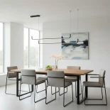 kelvo® LINARIA KLV-101-0258 Κρεμαστό Φωτιστικό Οροφής LED 72W 7200lm 180° AC 220-240V IP20 Ρυθμιζόμενο Λευκό CCT με Χειριστήριο από 2700K έως 6000K Dimmable - Lumileds SMD Chip - Μαύρο Ματ - Μ130 x Π4 x Υ25cm - 3 Χρόνια Εγγύηση