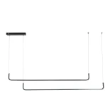 kelvo® LINARIA KLV-101-0258 Κρεμαστό Φωτιστικό Οροφής LED 72W 7200lm 180° AC 220-240V IP20 Ρυθμιζόμενο Λευκό CCT με Χειριστήριο από 2700K έως 6000K Dimmable - Lumileds SMD Chip - Μαύρο Ματ - Μ130 x Π4 x Υ25cm - 3 Χρόνια Εγγύηση