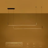 kelvo® LINARIA KLV-101-0258-V2 Κρεμαστό Φωτιστικό Οροφής LED 72W 7200lm 180° AC 220-240V IP20 Ρυθμιζόμενο Λευκό CCT με Χειριστήριο από 2700K έως 6000K Dimmable - Lumileds SMD Chip - Μαύρο Ματ - Μ220 x Π4 x Υ25cm - 3 Χρόνια Εγγύηση