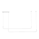 kelvo® LINARIA KLV-101-0259 Κρεμαστό Φωτιστικό Οροφής LED 72W 7200lm 180° AC 220-240V IP20 Ρυθμιζόμενο Λευκό CCT με Χειριστήριο από 2700K έως 6000K Dimmable - Lumileds SMD Chip - Λευκό Ματ - Μ130 x Π4 x Υ25cm - 3 Χρόνια Εγγύηση