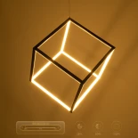 kelvo® KIBOO KLV-101-0261 Κρεμαστό Φωτιστικό Οροφής LED 36W 3600lm 360° AC 220-240V IP20 Ρυθμιζόμενο Λευκό CCT με Χειριστήριο από 2700K έως 6000K Dimmable - Lumileds SMD Chip - Μαύρο Ματ - Μ40 x Π40 x Υ40cm - 3 Χρόνια Εγγύηση