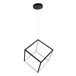 kelvo® KIBOO KLV-101-0261 Κρεμαστό Φωτιστικό Οροφής LED 36W 3600lm 360° AC 220-240V IP20 Ρυθμιζόμενο Λευκό CCT με Χειριστήριο από 2700K έως 6000K Dimmable - Lumileds SMD Chip - Μαύρο Ματ - Μ40 x Π40 x Υ40cm - 3 Χρόνια Εγγύηση