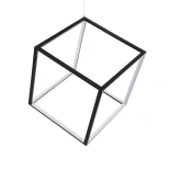 kelvo® KIBOO KLV-101-0261 Κρεμαστό Φωτιστικό Οροφής LED 36W 3600lm 360° AC 220-240V IP20 Ρυθμιζόμενο Λευκό CCT με Χειριστήριο από 2700K έως 6000K Dimmable - Lumileds SMD Chip - Μαύρο Ματ - Μ40 x Π40 x Υ40cm - 3 Χρόνια Εγγύηση