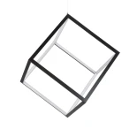 kelvo® KIBOO KLV-101-0261 Κρεμαστό Φωτιστικό Οροφής LED 36W 3600lm 360° AC 220-240V IP20 Ρυθμιζόμενο Λευκό CCT με Χειριστήριο από 2700K έως 6000K Dimmable - Lumileds SMD Chip - Μαύρο Ματ - Μ40 x Π40 x Υ40cm - 3 Χρόνια Εγγύηση