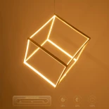 kelvo® KIBOO KLV-101-0262 Κρεμαστό Φωτιστικό Οροφής LED 36W 3600lm 360° AC 220-240V IP20 Ρυθμιζόμενο Λευκό CCT με Χειριστήριο από 2700K έως 6000K Dimmable - Lumileds SMD Chip - Χρυσό Πλατίνα - Μ40 x Π40 x Υ40cm - 3 Χρόνια Εγγύηση